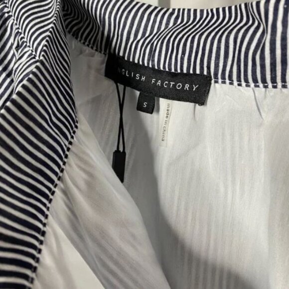 English Factory Blue Stripe Eyelet Midi Skirt — Size S - Picture 5 of 6